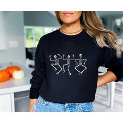 fall shirt, dancing skeleton shirt, happy halloween t-shirt, halloween tee sweatshirt, halloween costume shirt, womens h