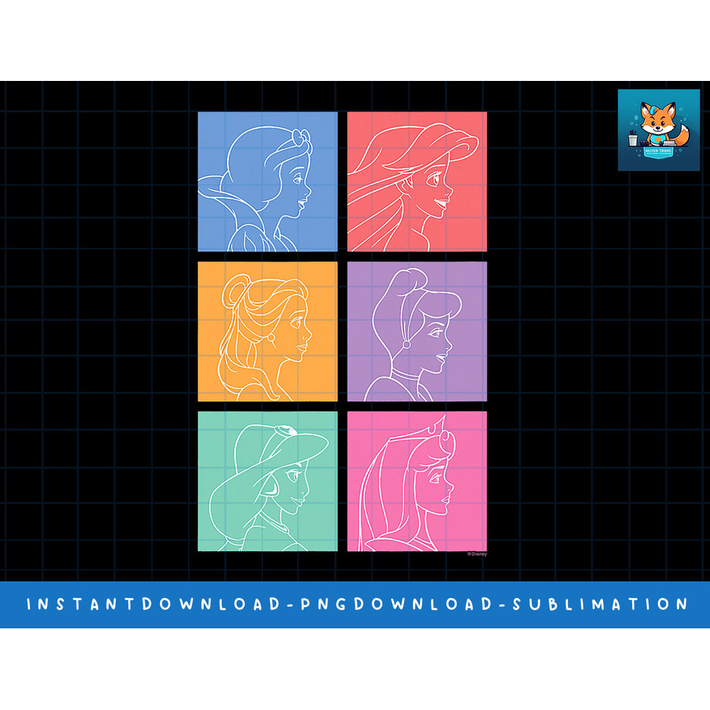 Disney Princess - Color Grid png, sublimate, digital print.jpg
