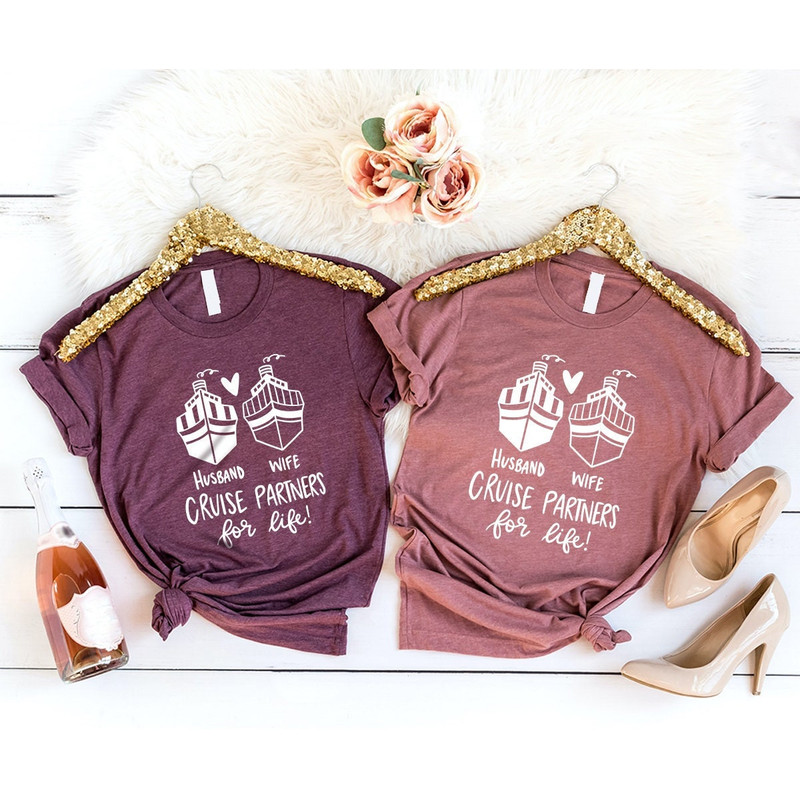 Matching Couples Cruise Shirts, Couples Cruise Gifts, Husband and Wife Cruise Shirts, Honeymoon Cruise Tshirts, Couples Vacation Outfit - 1.jpg