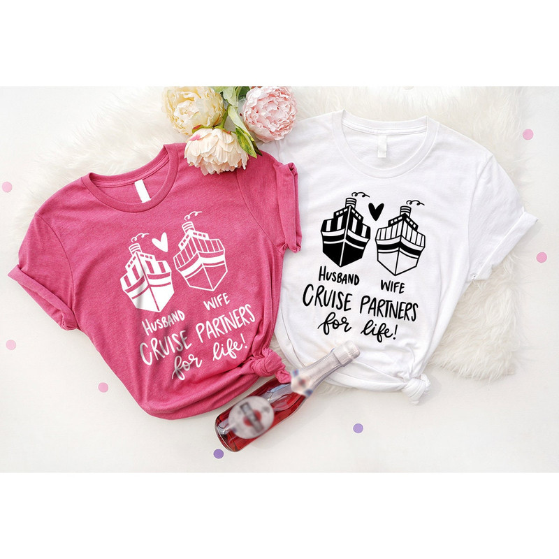 Matching Couples Cruise Shirts, Couples Cruise Gifts, Husband and Wife Cruise Shirts, Honeymoon Cruise Tshirts, Couples Vacation Outfit - 2.jpg