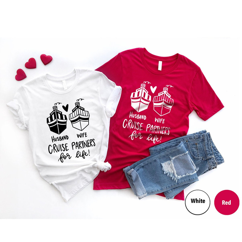 Matching Couples Cruise Shirts, Couples Cruise Gifts, Husband and Wife Cruise Shirts, Honeymoon Cruise Tshirts, Couples Vacation Outfit - 3.jpg