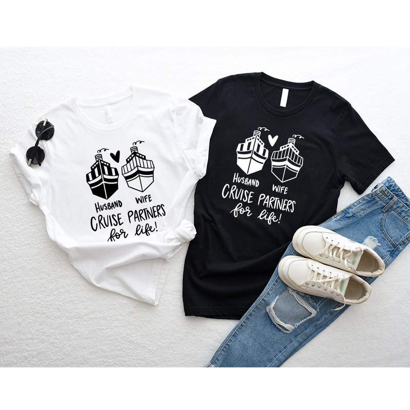 Matching Couples Cruise Shirts, Couples Cruise Gifts, Husband and Wife Cruise Shirts, Honeymoon Cruise Tshirts, Couples Vacation Outfit - 4.jpg