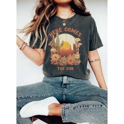 here comes the sun tee, boho hippie tee, retro t-shirt, comfort colors tshirt, here comes the sun comfort colors tee, vi
