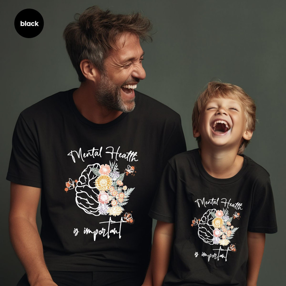 Mental Awareness Shirt, Therapist Gifts, Inspirational Outfit, Psychologist Gifts, Floral Anxiety TShirt, Brain Graphic Tees, Gift for Her - 1.jpg