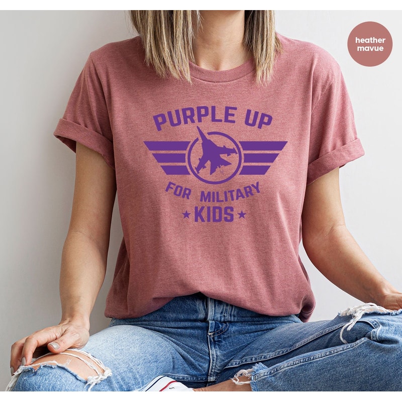 Military Child Shirt, Purple Up For Military Kids Shirt, Military Children Awareness, Month Of The Military Child, Military Family Outfit - 5.jpg