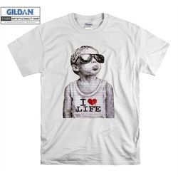 banksy i love life t shirt kid child sunglasses t-shirt tshirt s-m-l-xl-xxl-3xl-4xl-5xl oversized men women unisex 279