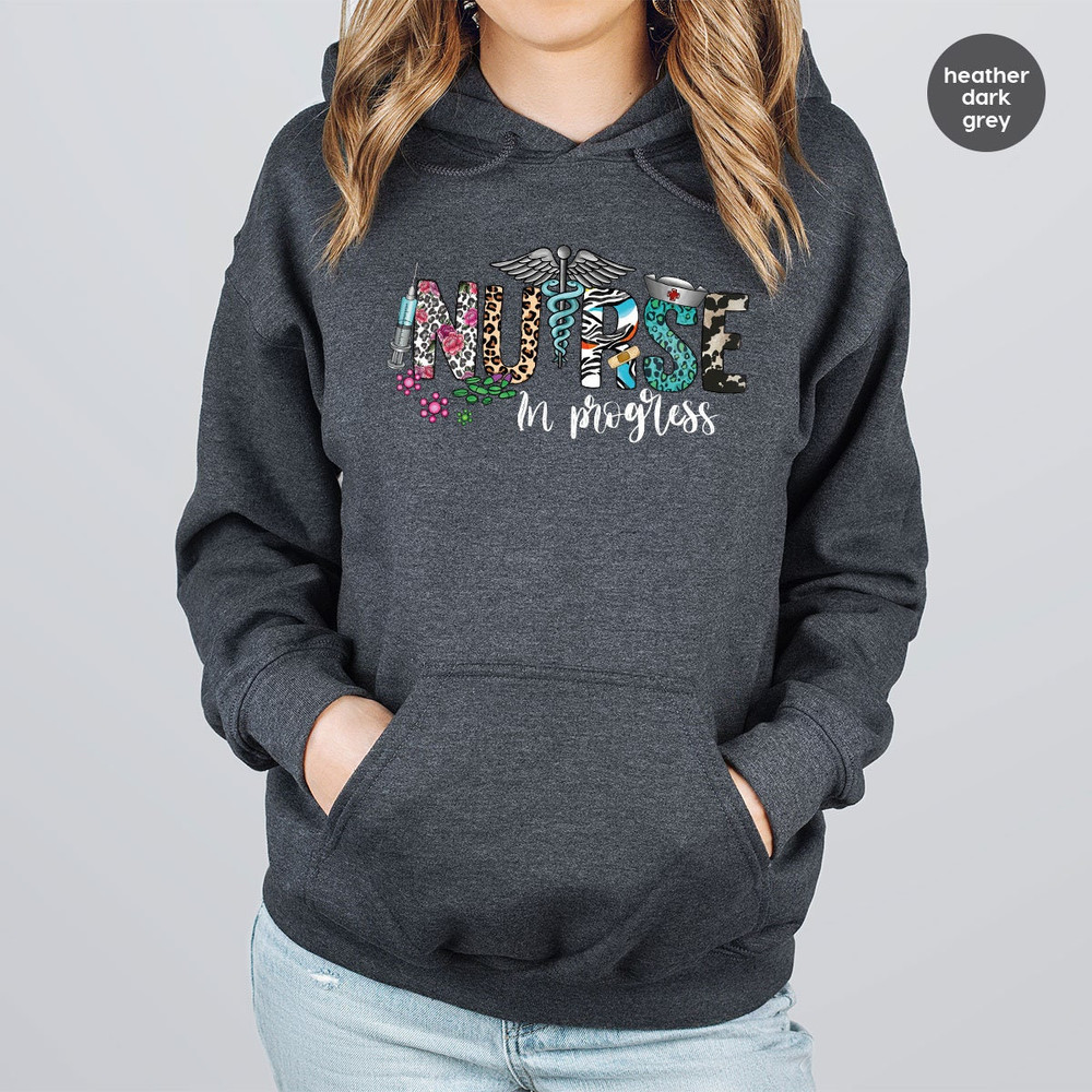 Military Nurse Sweatshirt, Nurse in Progress, Army Nurse Graduation Hoodie, Nurse Life Long Sleeve Shirts, Military Nursing Gifts for Women - 4.jpg