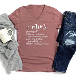 mimi definition v-neck shirt, mimi shirt, grandma shirt, funny granny shirt, grandmother shirt, mother's day, grandmothe