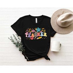 flower teacher shirt, teacher gift. preschool teacher tee, nature lover teacher gift, teacher appreciation gift, floral