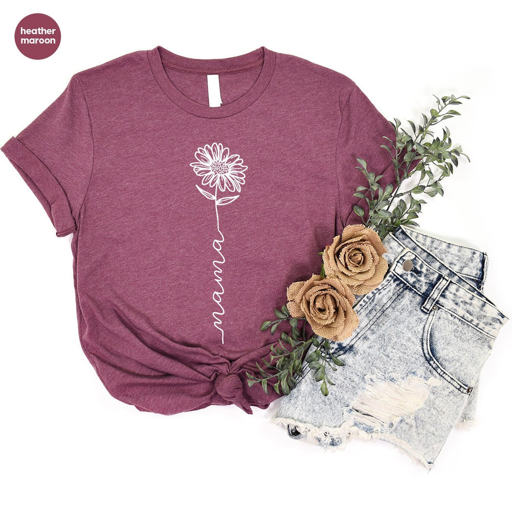 Minimalist Mama Shirt, Mothers Day Gift, Mom Shirt, Mom Gifts, Mother Sweatshirt, Floral Mama T-Shirt, Mother Gift, Mothers Day Shirt - 5.jpg