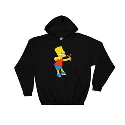 the simpsons bart simpson cartoon sling hoodie sweatshirt hoody long sleeve s-m-l-xl-xxl-3xl-4xl-5xl adult oversized men