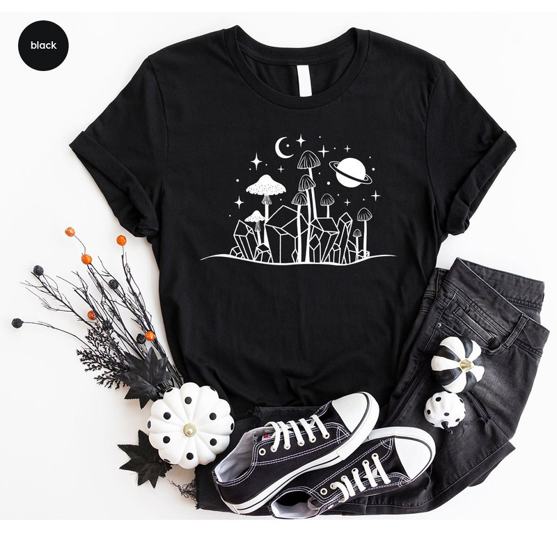 Mushroom T-Shirt, Nature Shirt, Mushroom Gift, Magic Mushroom Shirt, Celestial Sweatshirt, Graphic Tees, Moon Shirt, Gift for Her - 6.jpg