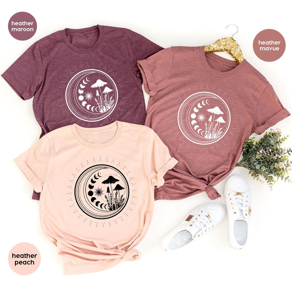Mushroom Shirt, Mushroom Gift, Celestial Shir for Women, Magic Mushroom Sweatshirt, Nature Shirt, Gift for Her, Plant Tees, Women Outfit - 4.jpg