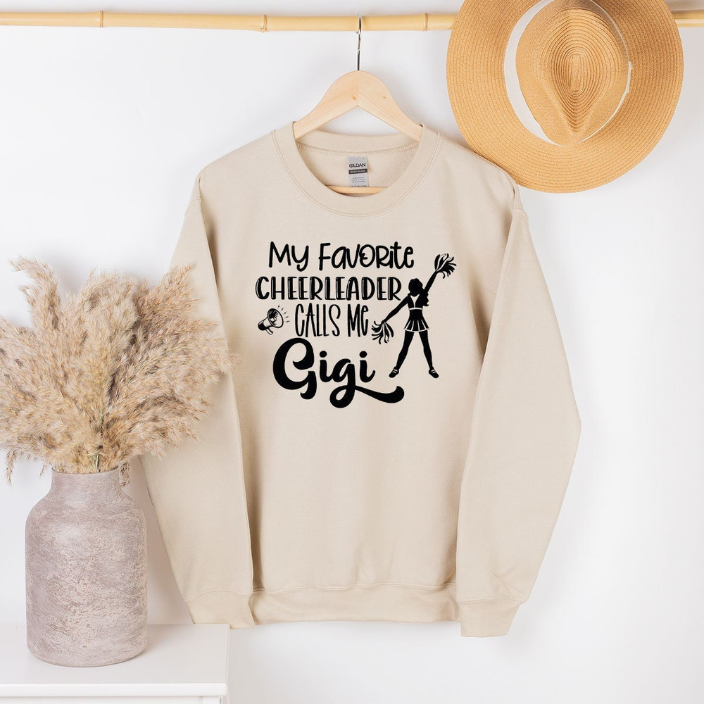 My Favorite Cheerleader Calls Me Gigi, Cute Cheerleader Gifts for Grandma, Funny Saying Gigi Shirts from Cheerleader Granddaughter - 1.jpg