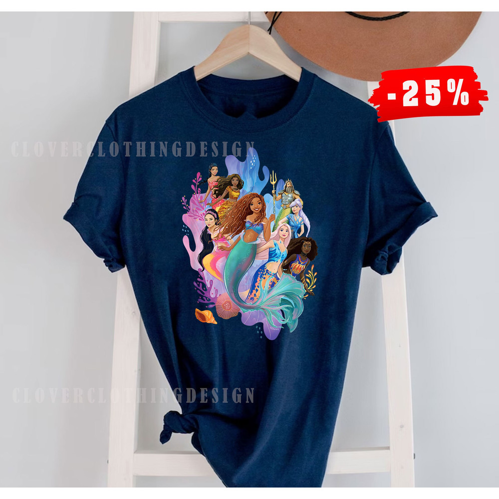 Princess The Little Mermaid Ariel Royal Ocean Family tshirt, Retro Little Mermaid Shirt, Black Girl Magic Shirt, Disneyland Shirt - 2.jpg