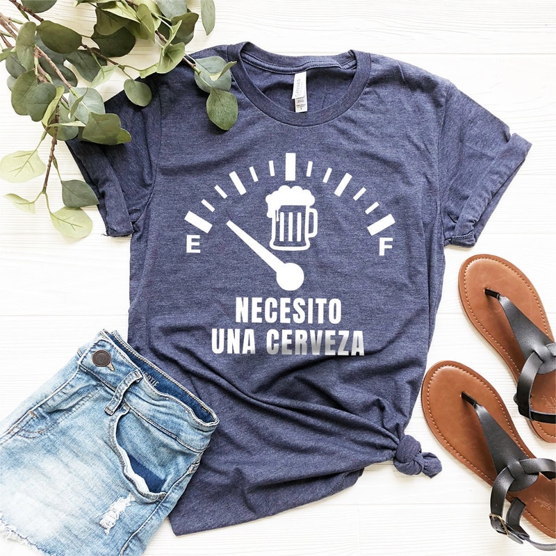 Necesito Una Cerveza Shirt, Funny Beer Shirt, Drinking Shirt, Drink Beer Shirt, Drinking Party T Shirt, Spanish Quote Shirt, Beer T-Shirt - 2.jpg