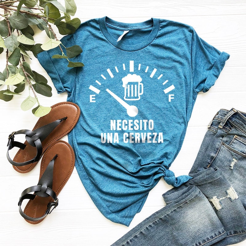 Necesito Una Cerveza Shirt, Funny Beer Shirt, Drinking Shirt, Drink Beer Shirt, Drinking Party T Shirt, Spanish Quote Shirt, Beer T-Shirt - 7.jpg