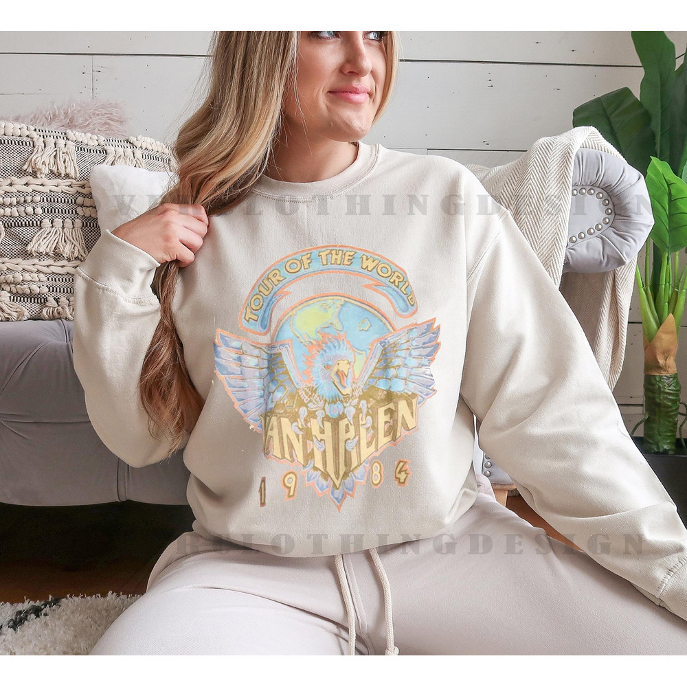 Van Halen T ShirtVintage Rock 1984 T ShirtsCool 80s Band Graphic Tee - 2.jpg