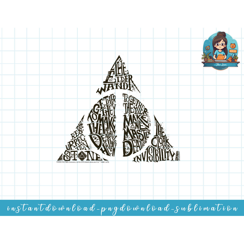 Harry Potter Deathly Hallows Sketch Text Fill png, sublimate, digital download.jpg