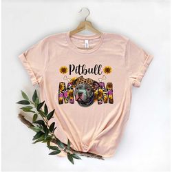 pitbull mom shirt, dog lover t-shirt, pitbull graphic tee, cute floral gift for mom, american bully, pittie mom shirt, d