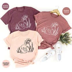 otter graphic tees, animal shirt, cute otter shirt, floral t-shirt, otter gifts, flower shirt, nature shirt, funny otter