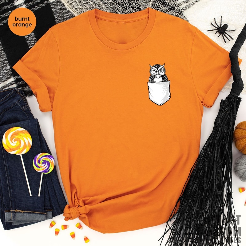 Owl Pocket Shirt, Owl Lover Gift, Cute Owl Kids Shirt, Owl Toddler Shirt, Animal Lover Shirt, Owl Birthday Gift, Women's Owl Shirt - 6.jpg
