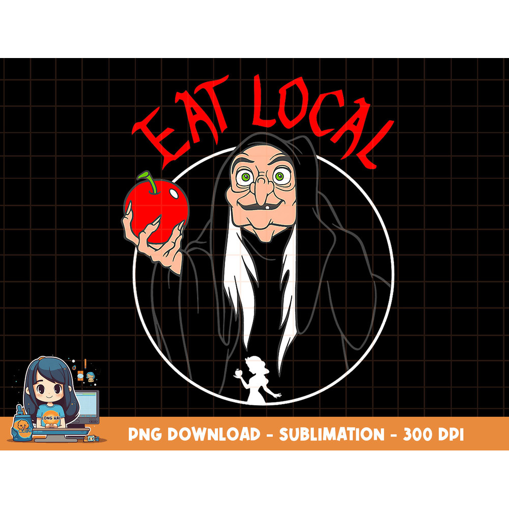 Disney Snow White Evil Queen Apple Eat Local png, sublimation, digital print.jpg