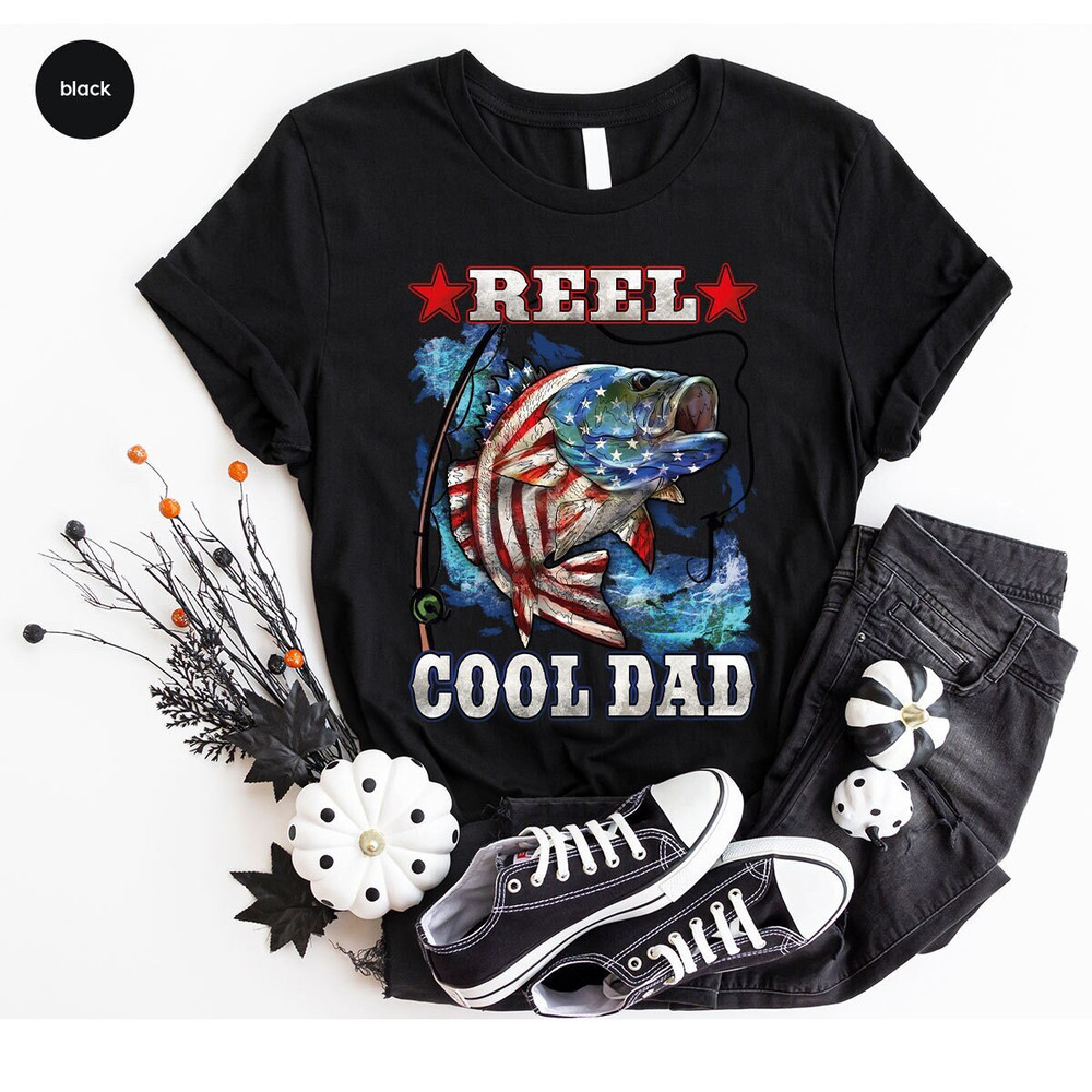 Patriotic Dad Shirt, Fathers Day Gifts, 4th of July Shirt, Fathers Day Shirt, American Flag Graphic Tees, Dad Gifts, Fishing Daddy Outfit - 1.jpg