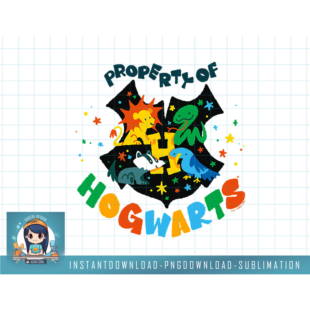 Harry Potter Deathly Hallows 2 Property Of Hogwarts Doodle png, sublimate, digital download.jpg