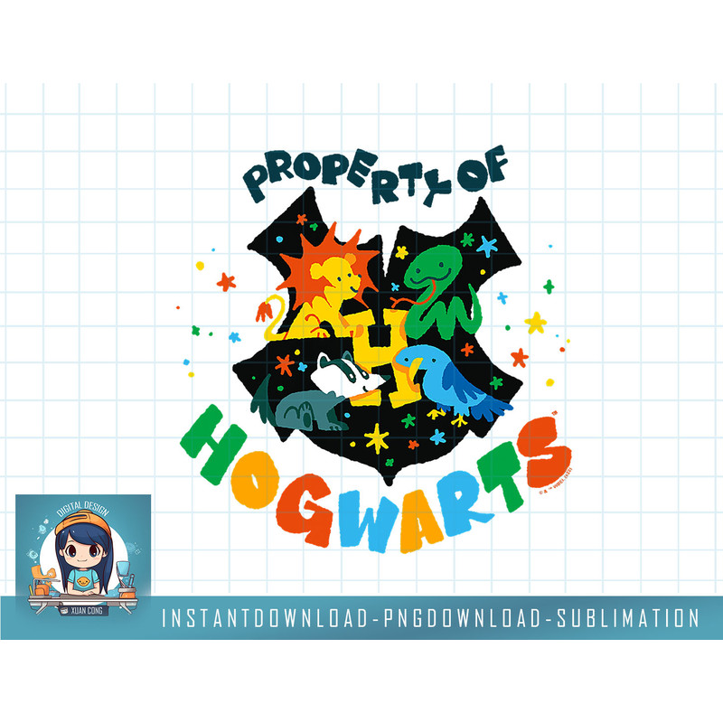 Harry Potter Deathly Hallows 2 Property Of Hogwarts Doodle png, sublimate, digital download.jpg
