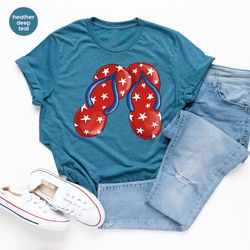 patriotic shirt, 4th of july shirt, fourth of july gifts, usa flag outfit, flip flops graphic tees, flip flops shirt, in