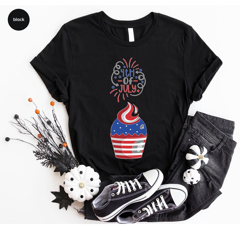 Patriotic TShirt, Cute Cupcake Graphic Tees, July 4th Gifts, Independence Day, Liberty Outfit, American Flag Toddler T-Shirt, Gifts for Kids - 4.jpg