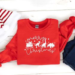 christmas dinosaur sleigh ride tee, santa's dinosaur sleigh ride, dinosaur sleigh shi