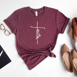 faith t-shirt, christian shirt, faith t shirt, vertical cross, faith cross, religious