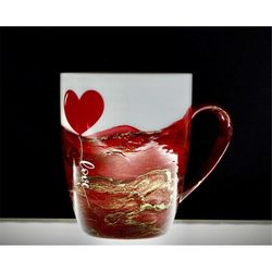 hand painted mug couple in love , love mug, valentine's day gift for her, painted love mug, unique painted mug, valenti