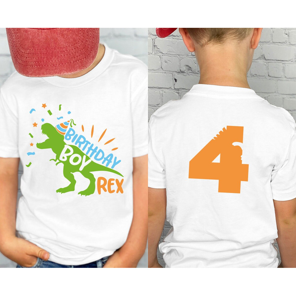 Personalized Birthday Graphic Tees, 4th Birthday Shirt, Custom Birthday Shirt, Kids Birthday T-Shirt, Birthday Gifts for Kids, Animal Shirts - 1.jpg