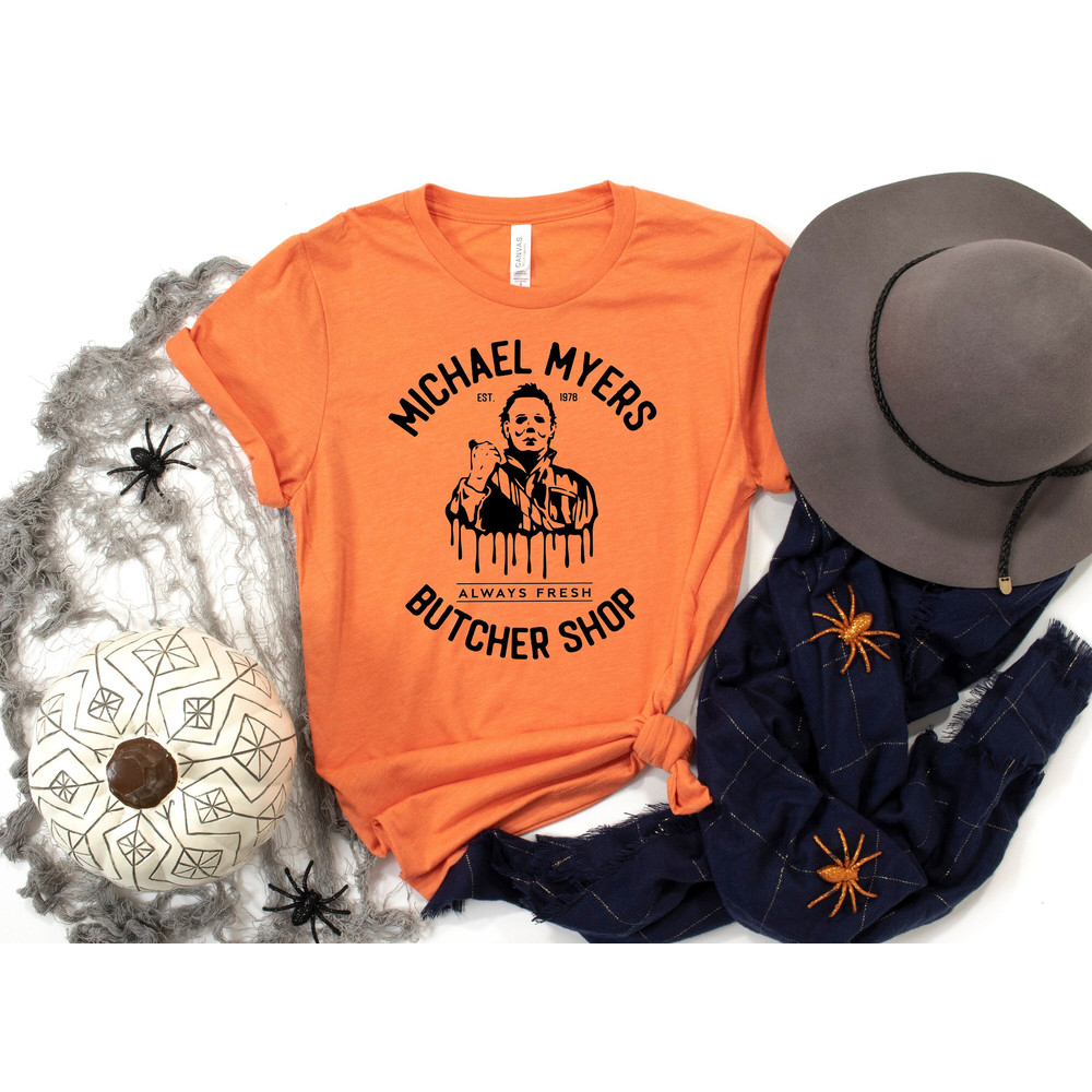 Michael Myers Butcher Shop Top Tees, Friday the 13th, Horror Movie Sweatshirt, Halloween Tshirt, Halloween Sweatshirt, Horror Movie Shirt - 1.jpg