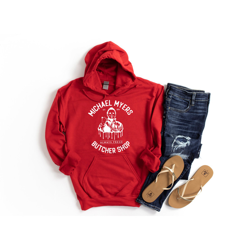 Michael Myers Butcher Shop Top Tees, Friday the 13th, Horror Movie Sweatshirt, Halloween Tshirt, Halloween Sweatshirt, Horror Movie Shirt - 2.jpg