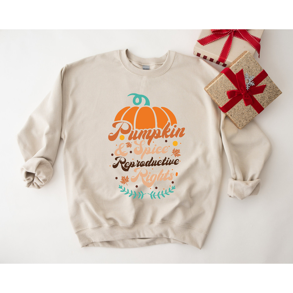 Pumpkin Spice and Reproductive Rights Sweatshirt, Pumpkin Spice Shirt, Feminist T-Shirt, Thanksgiving Tee, Human Rights Tee, Social Justice - 3.jpg