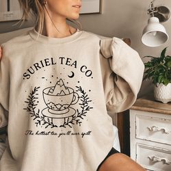 suriel tea co tshirt, acotar sweater, bookish sweat, sarah j maas shirt, a court of t