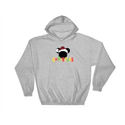 ribbon christmas mickey mouse funny hoodie sweatshirt hoody long sleeve s-m-l-xl-xxl-3xl-4xl-5xl adult oversized men wom