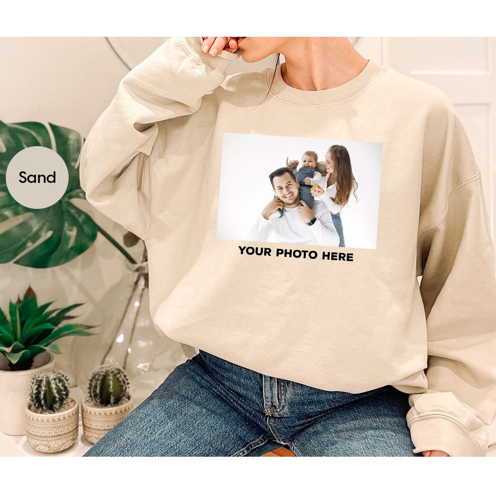 Personalized Your Photo Shirts for Family, Photo Crewneck Sweatshirt, Custom Photo Shirt, Customized Photo Gifts for Family, Your Photo Here - 2.jpg