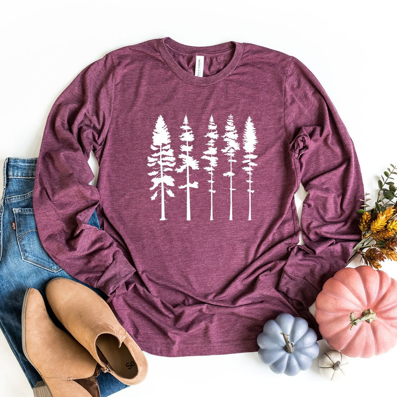 Pine Tree Long Sleeve Shirt, Pine Tree Long Sleeve Shirt, Hiking Long Sleeve Shirt, Camping Long Sleeve Shirt, Outdoors Adventure Shirt - 3.jpg