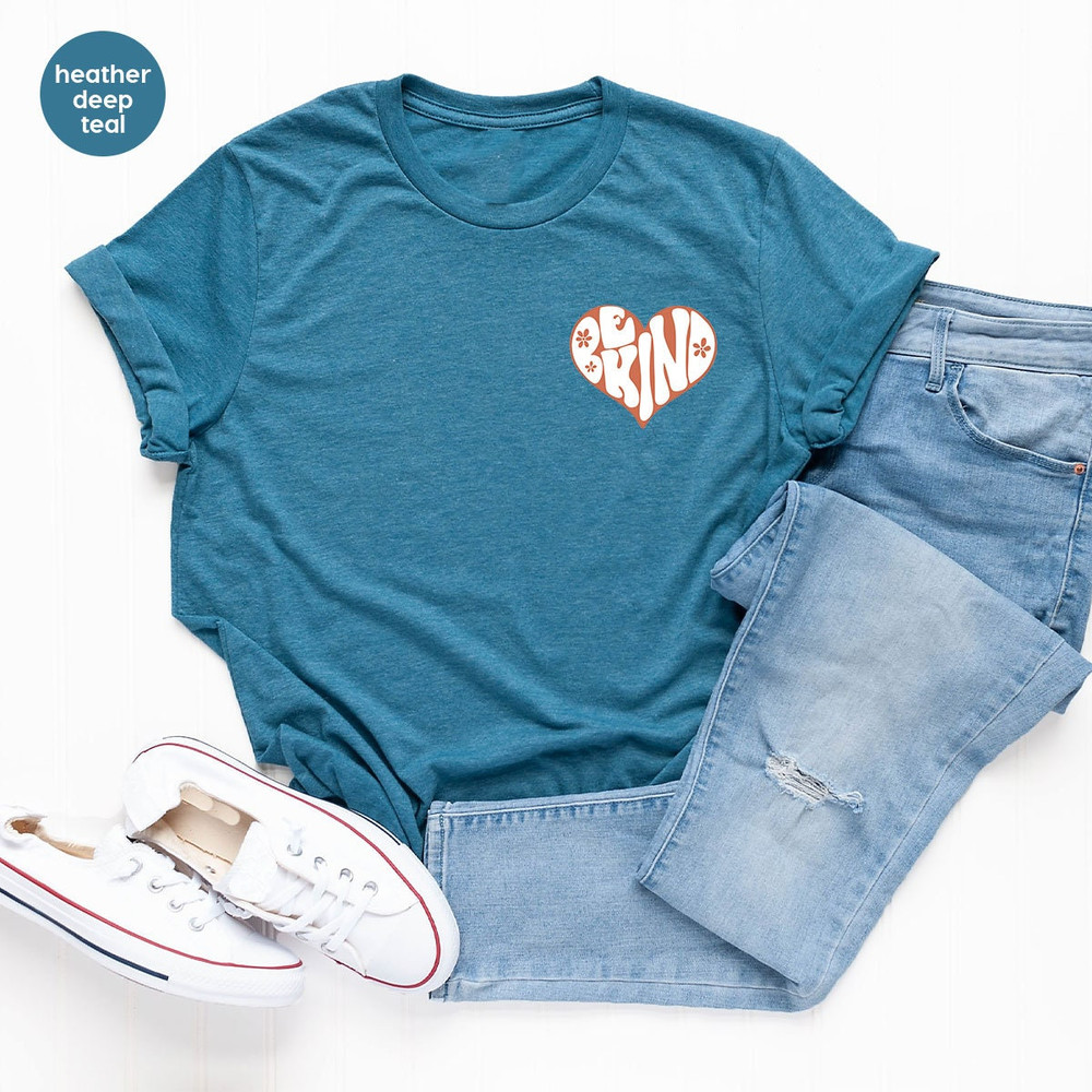 Positive Quotes Shirt, Be Kind Pocket Shirts, Retro Love Heart Shirt, Inspirational Pocket Tshirts, Cute Love Shirts, Motivational Gifts - 3.jpg