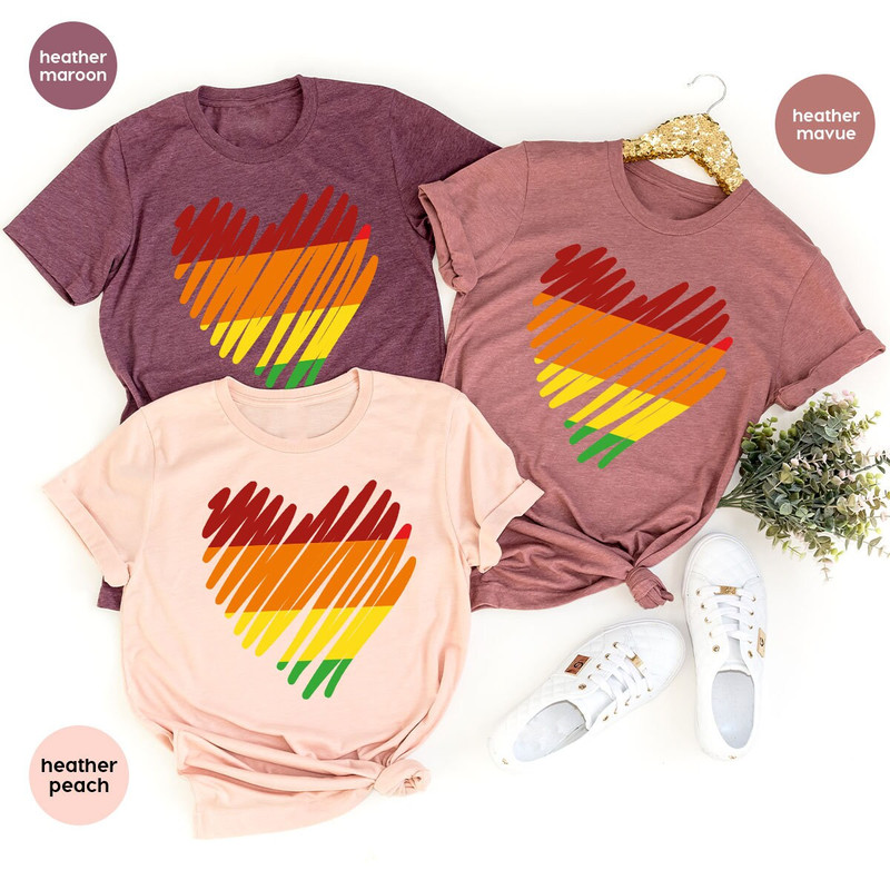Pride Heart T Shirt, LGBTQ Graphic Tees, Cute Gay Shirts, Lesbian Outfit, Gifts for Friend, Pride Awareness Month, Trans Vneck Tshirts - 1.jpg