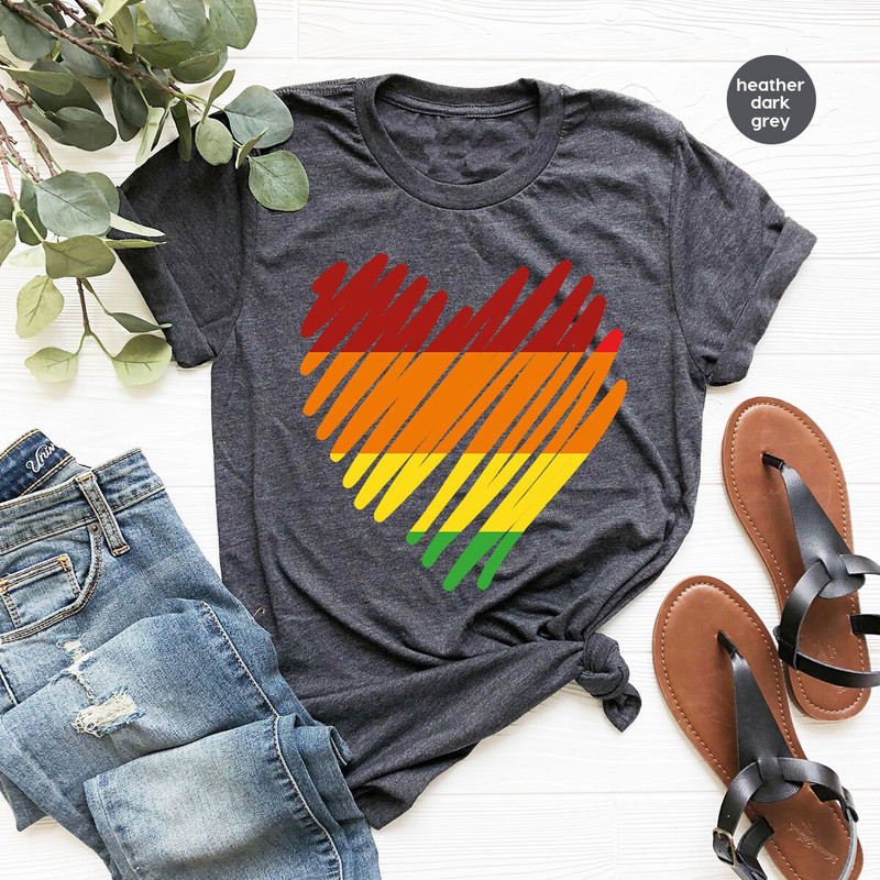 Pride Heart T Shirt, LGBTQ Graphic Tees, Cute Gay Shirts, Lesbian Outfit, Gifts for Friend, Pride Awareness Month, Trans Vneck Tshirts - 2.jpg