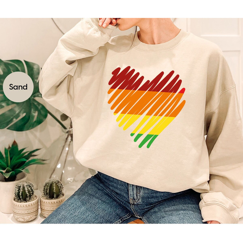 Pride Heart T Shirt, LGBTQ Graphic Tees, Cute Gay Shirts, Lesbian Outfit, Gifts for Friend, Pride Awareness Month, Trans Vneck Tshirts - 3.jpg