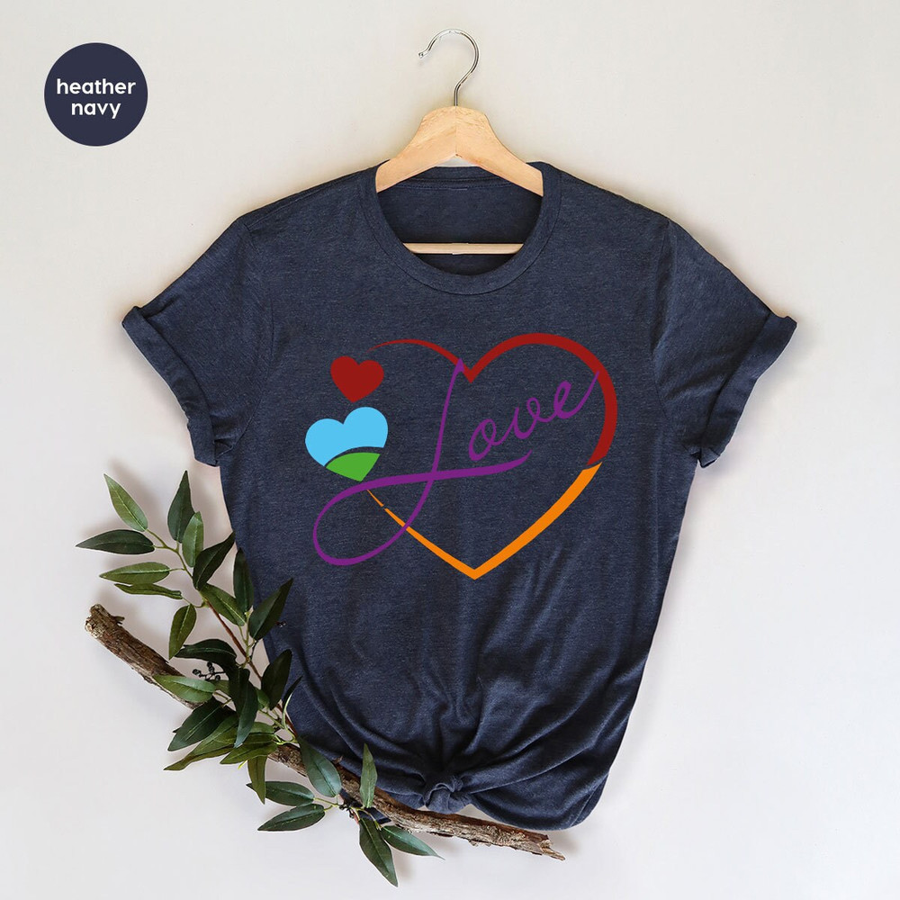 Pride Shirts, Lesbian Love T-Shirt, LGBTQ Awareness Outfit, Trans Pride TShirt, Womens Vneck T Shirts, Lesbian Gifts, Heart Graphic Tees - 6.jpg