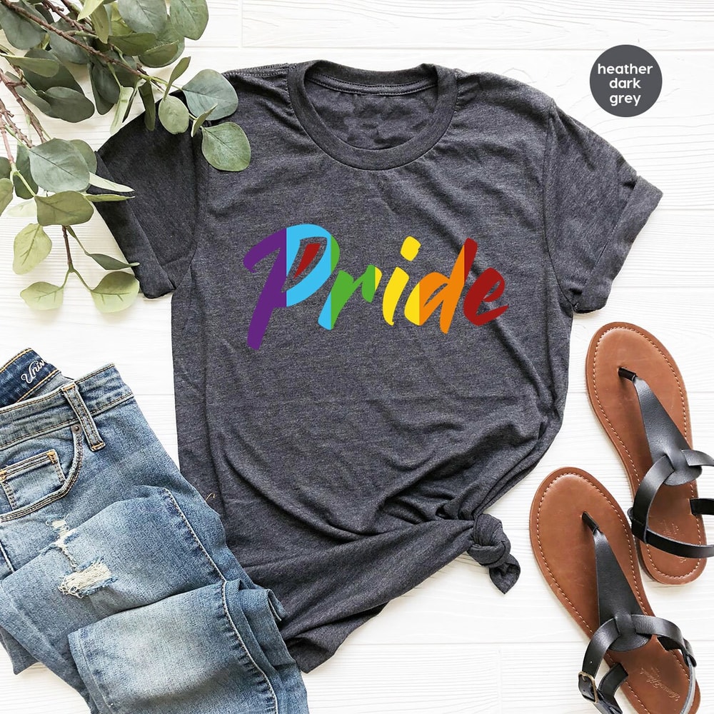 Pride T-Shirt, Pride Gifts, Rainbow Graphic Tees, Lesbian Gifts, Trans Pride Shirt, Gay Pride Outfit, LGBTQ Awareness, Womens Vneck Tshirts - 3.jpg