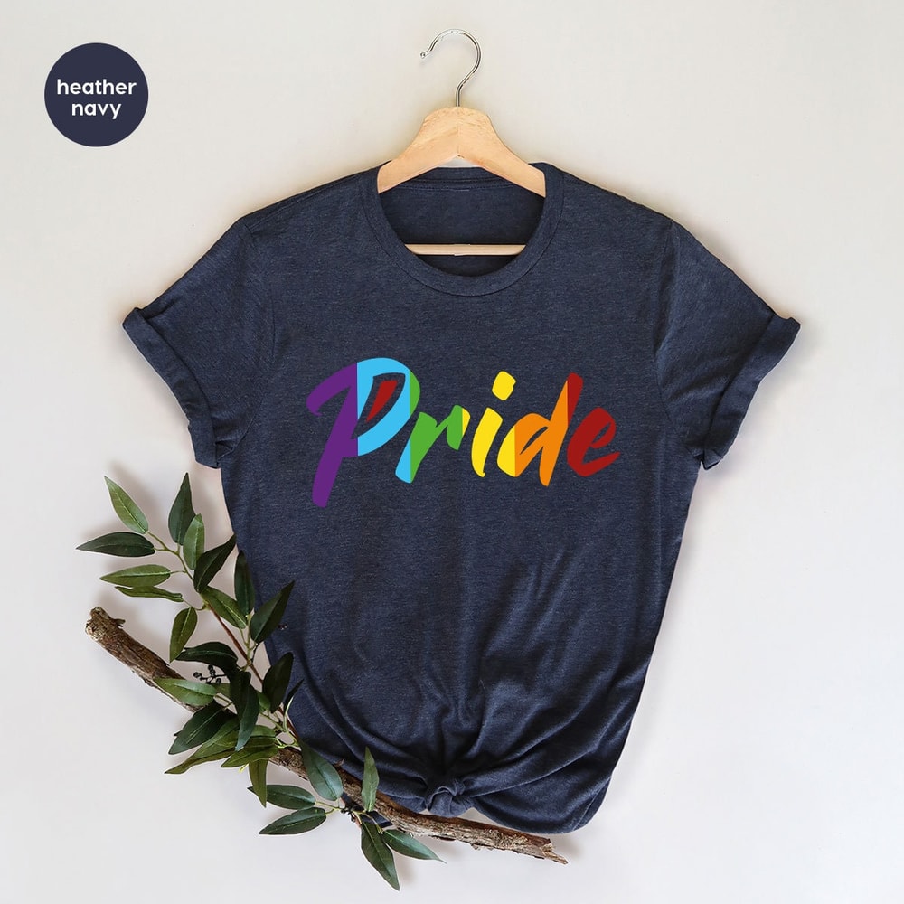 Pride T-Shirt, Pride Gifts, Rainbow Graphic Tees, Lesbian Gifts, Trans Pride Shirt, Gay Pride Outfit, LGBTQ Awareness, Womens Vneck Tshirts - 5.jpg